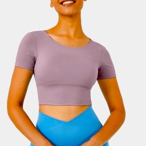 NWT HALARA L Criss Cross cross crop top